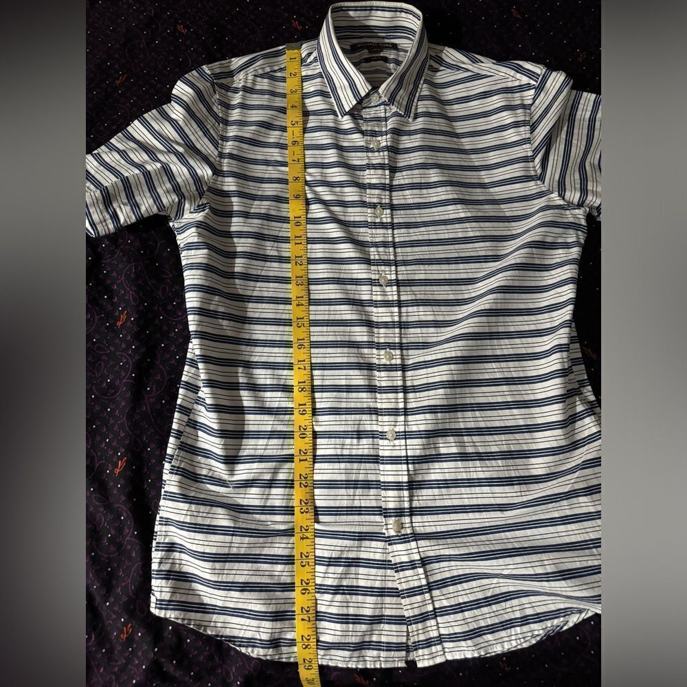 MICHAEL KORS MEN’s SLIM-FIT STRETCH STRIPE SHIRT M - Picture 4 of 12